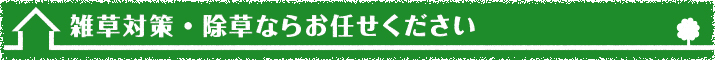 雑草対策・女装ならお任せください